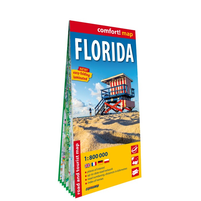 Floride (Florida) ; carte routière et touristique, laminée 1 : 1 800 000 - ExpressMap.pl