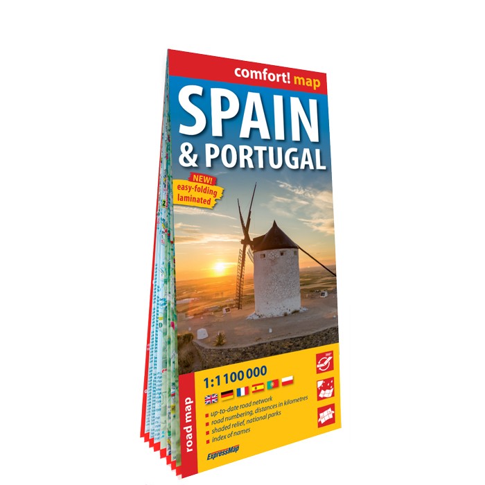 Espagne et Portugal (Spain & Portugal) ; carte routière, laminée 1 : 1 100 000 - ExpressMap.pl