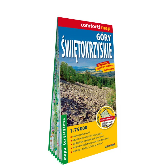 Góry Świętokrzyskie - laminowana mapa turystyczna + atrakcji - 1:75 000