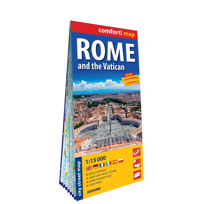 Rzym i Watykan (Rome and the Vatican); laminowany plan miasta 1:15 000 - ExpressMap.pl