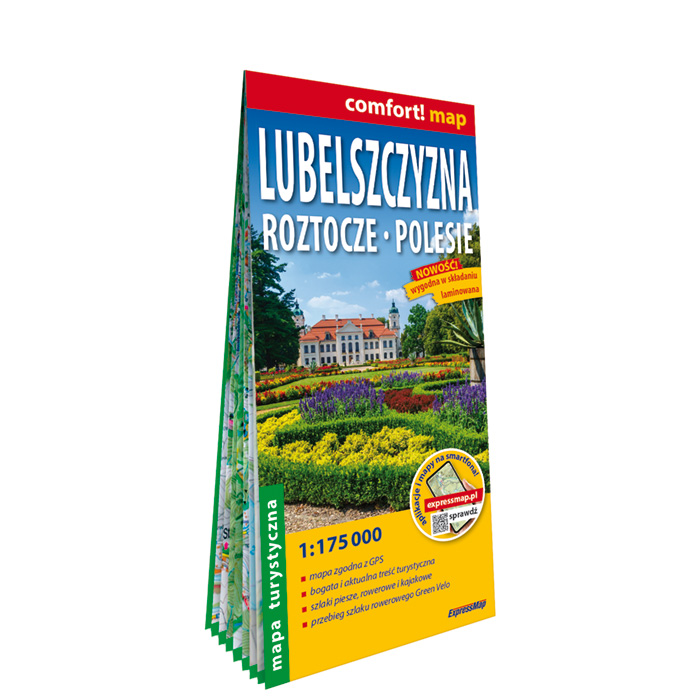 Lubelszczyzna. Roztocze, Polesie; laminowana mapa turystyczna 1:175 000 - ExpressMap.pl