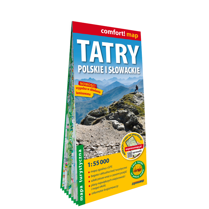 Tatry polskie i słowackie; laminowana mapa turystyczna 1:55 000 - ExpressMap.pl