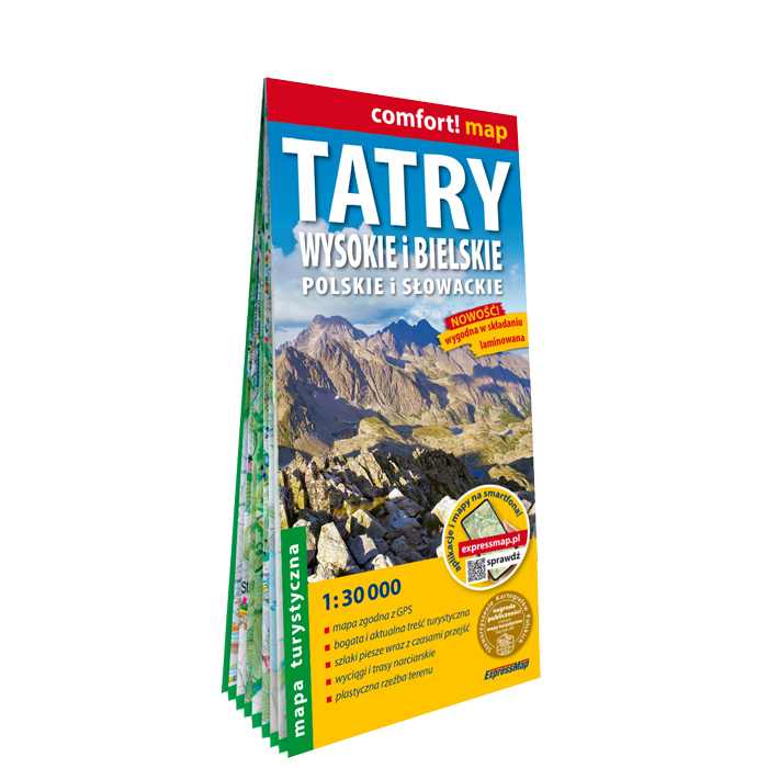 Tatry Wysokie i Bielskie. Polskie i słowackie; laminowana mapa turystyczna 1:30 000 - ExpressMap.pl