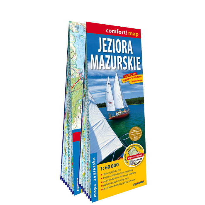 Jeziora Mazurskie; laminowana mapa żeglarska 1:60 000 - ExpressMap.pl