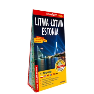 Litwa, Łotwa, Estonia; laminowana mapa samochodowa 1:700 000