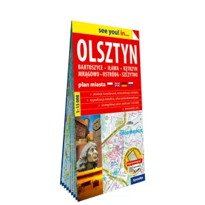 Olsztyn, Bartoszyce, Iława, Kętrzyn, Mrągowo, Ostróda, Szczytno; papierowy plan miasta 1:15 000