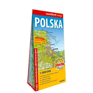 Polska; laminowana mapa samochodowo-administracyjna 1:800 000