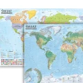 Świat; ścienna mapa polityczna i krajobrazowa 1:31 000 000, B1, listwy