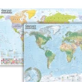 Świat; ścienna mapa polityczna i krajobrazowa 1:31 000 000, B1, listwy