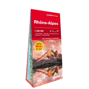 Rodan-Alpy (Rhône-Alpes); laminowana mapa samochodowo-turystyczna 1:300 000