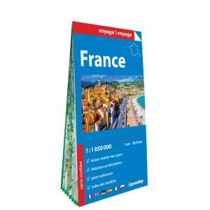 Francja (France); papierowa mapa samochodowo-turystyczna 1:1 050 000