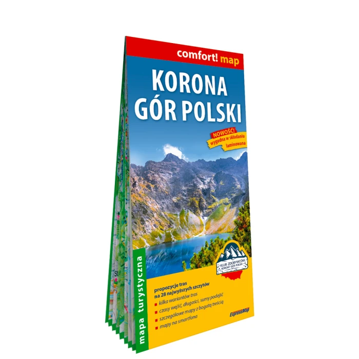 Korona Gór Polski; laminowana mapa turystyczna - ExpressMap.pl