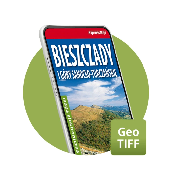 Bieszczady i Góry Sanocko-Turczańskie 1:65 000 mapa elektroniczna, format GeoTIFF - ExpressMap.pl